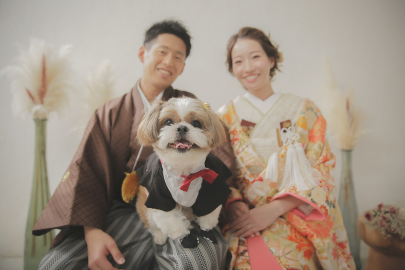 ペットと一緒に撮影出来ます【和/洋スタジオフォト撮影】衣装+ヘアメイク+髪飾り+靴など◎写真データ200枚納品(美肌,小顔補正)