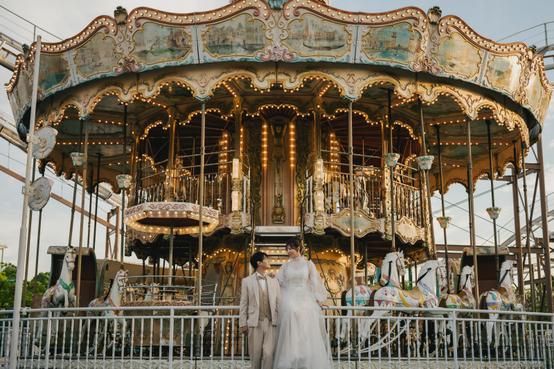 春夏限定◇ふたりだけの遊園地で特別なウェディングフォト◆写真全データ付き(美整補正)176880円