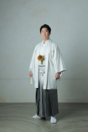 紋付：白　袴：グラデーション