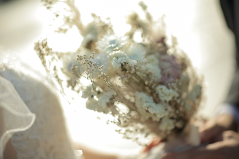 お2人のこだわりのブーケ。