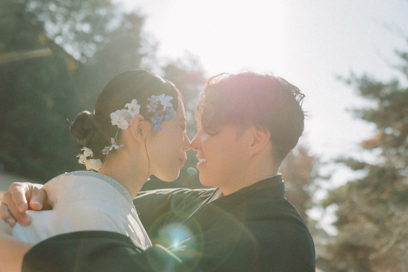 透き通る青空の下、八坂へお散歩