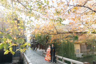 京都の秋、祇園でフォトウェディング。