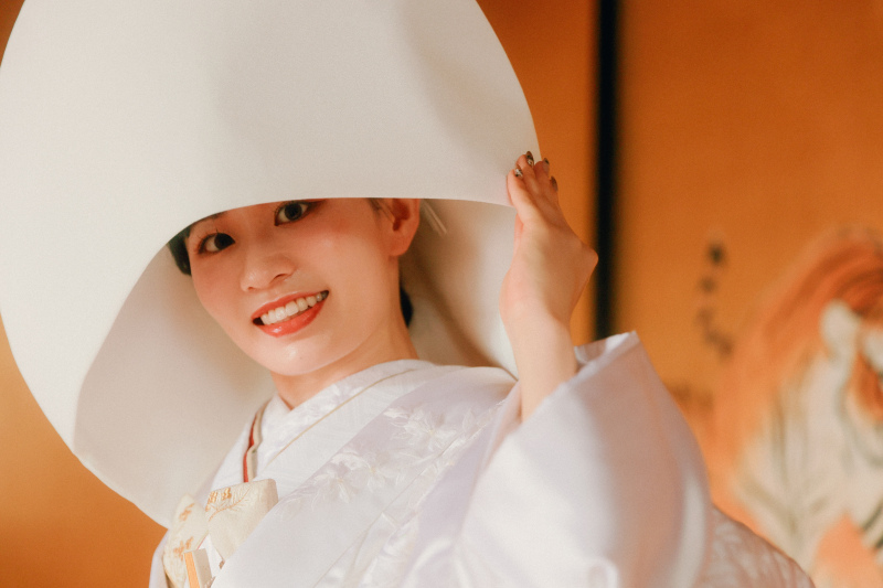 綿帽子で雰囲気チェンジ