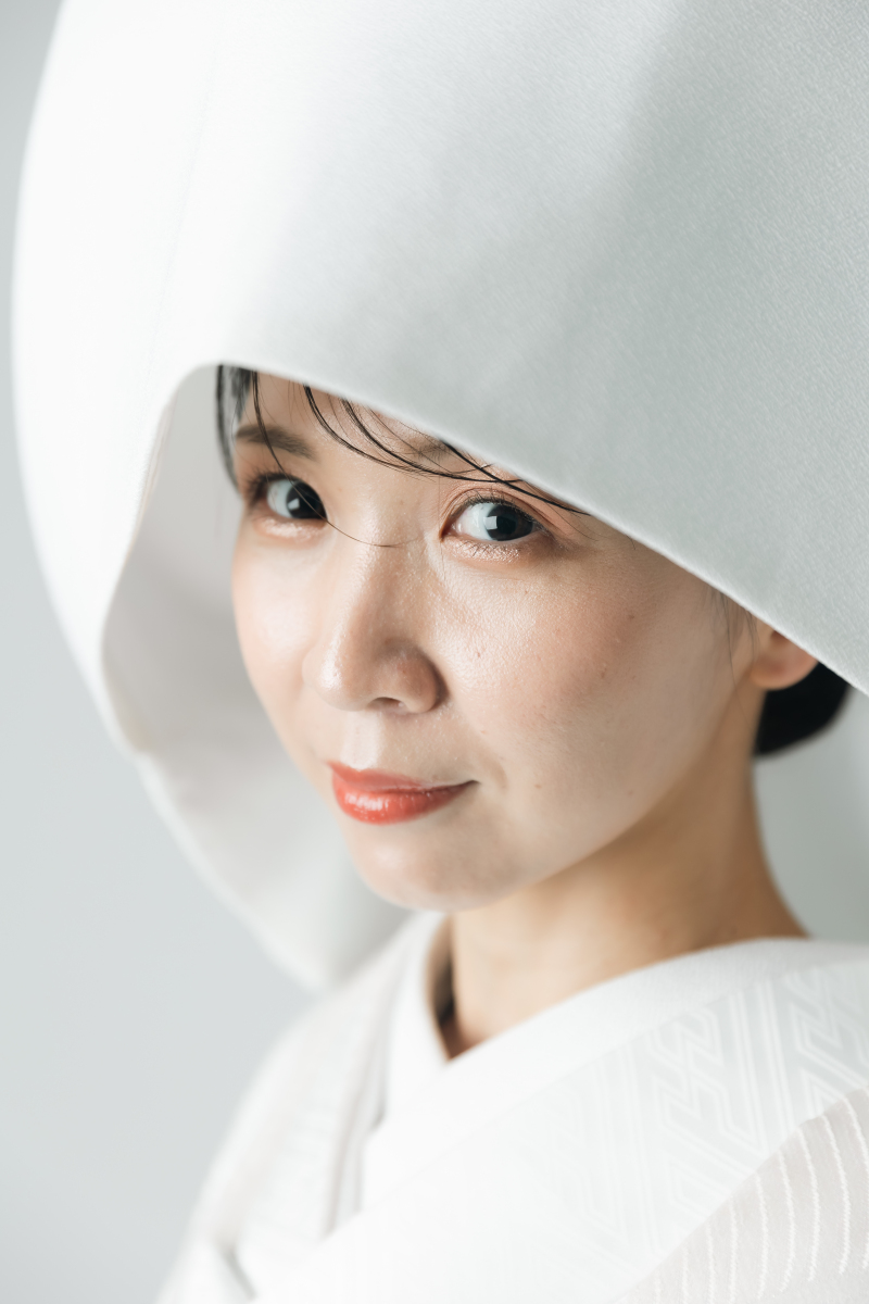 白無垢綿帽子姿のご新婦様