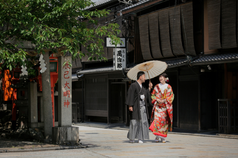 相合傘で