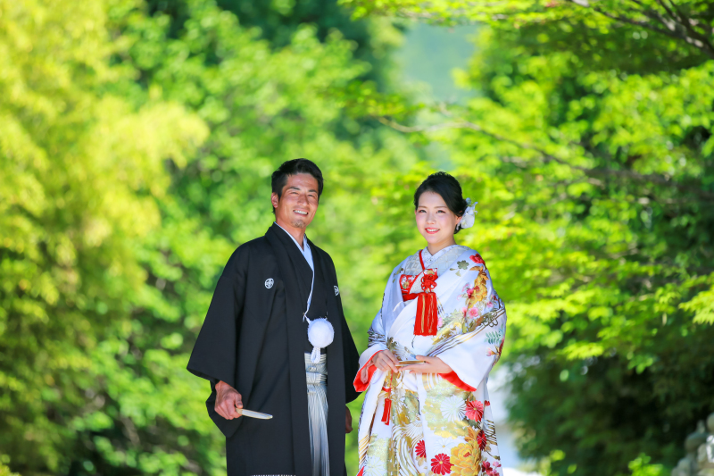 緑の眩しい中で。