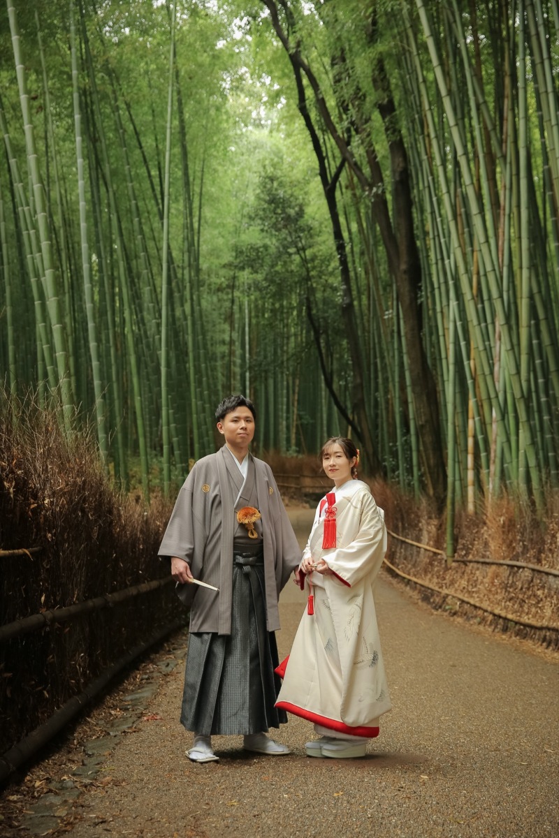 紅葉の嵐山で和装ロケーションフォト♪