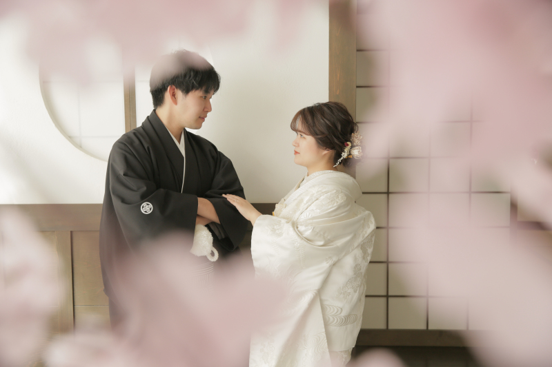 桜がハートに見えます♡