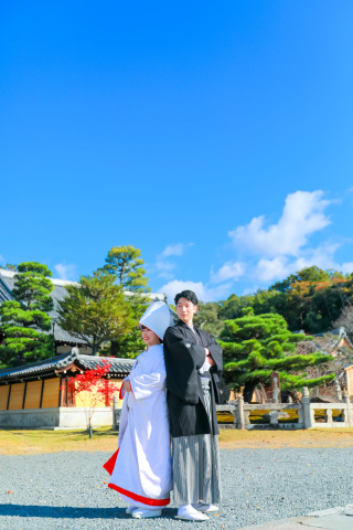 快晴の金戒光明寺で和装撮影