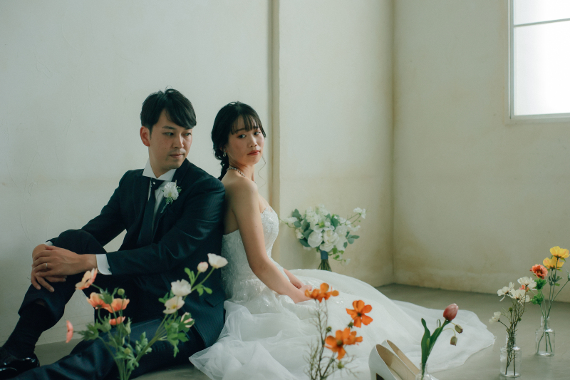 お花に囲まれた一枚