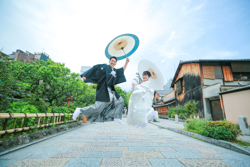 爽やかな初夏の京都での和装前撮りを