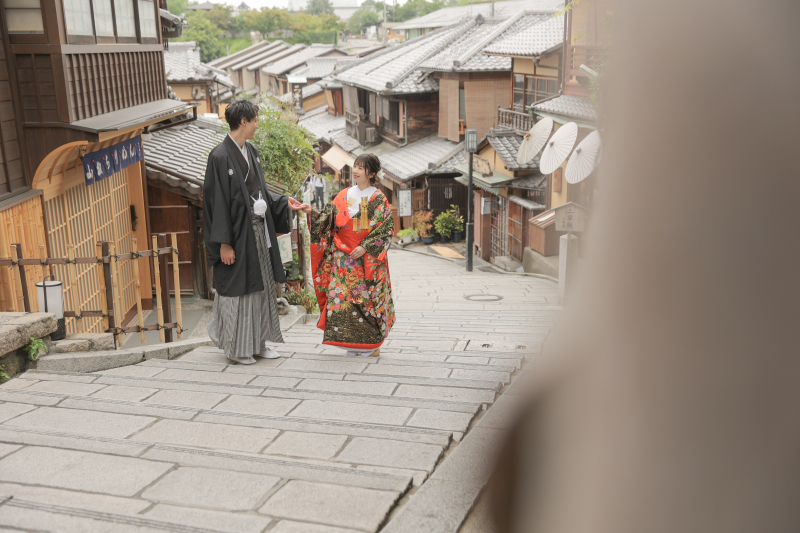紫陽花咲く八坂で、前撮り撮影♪