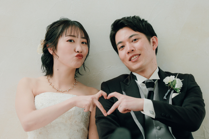 最後は指ハート♡