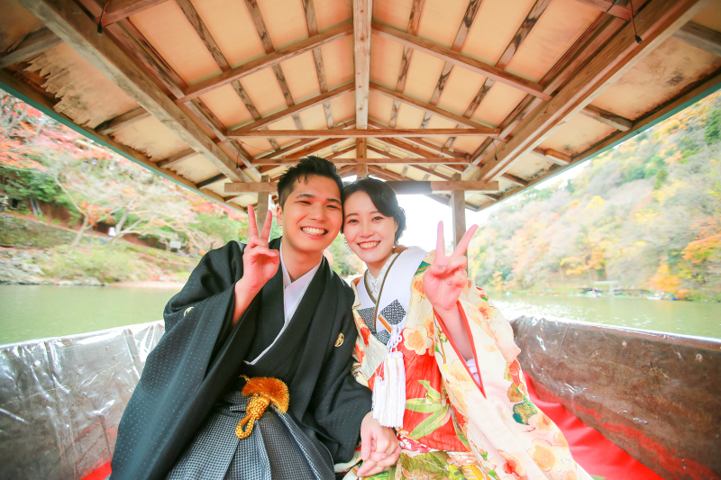 屋形船でリラックスして。