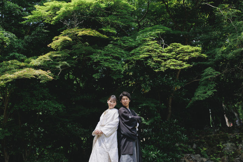 新郎新婦様が和装にお召し替えになり、嵐山に