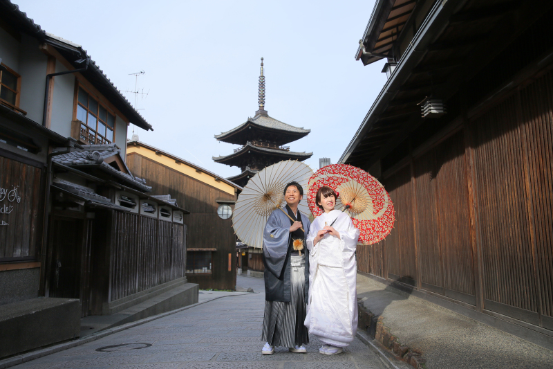 五重塔をバックに