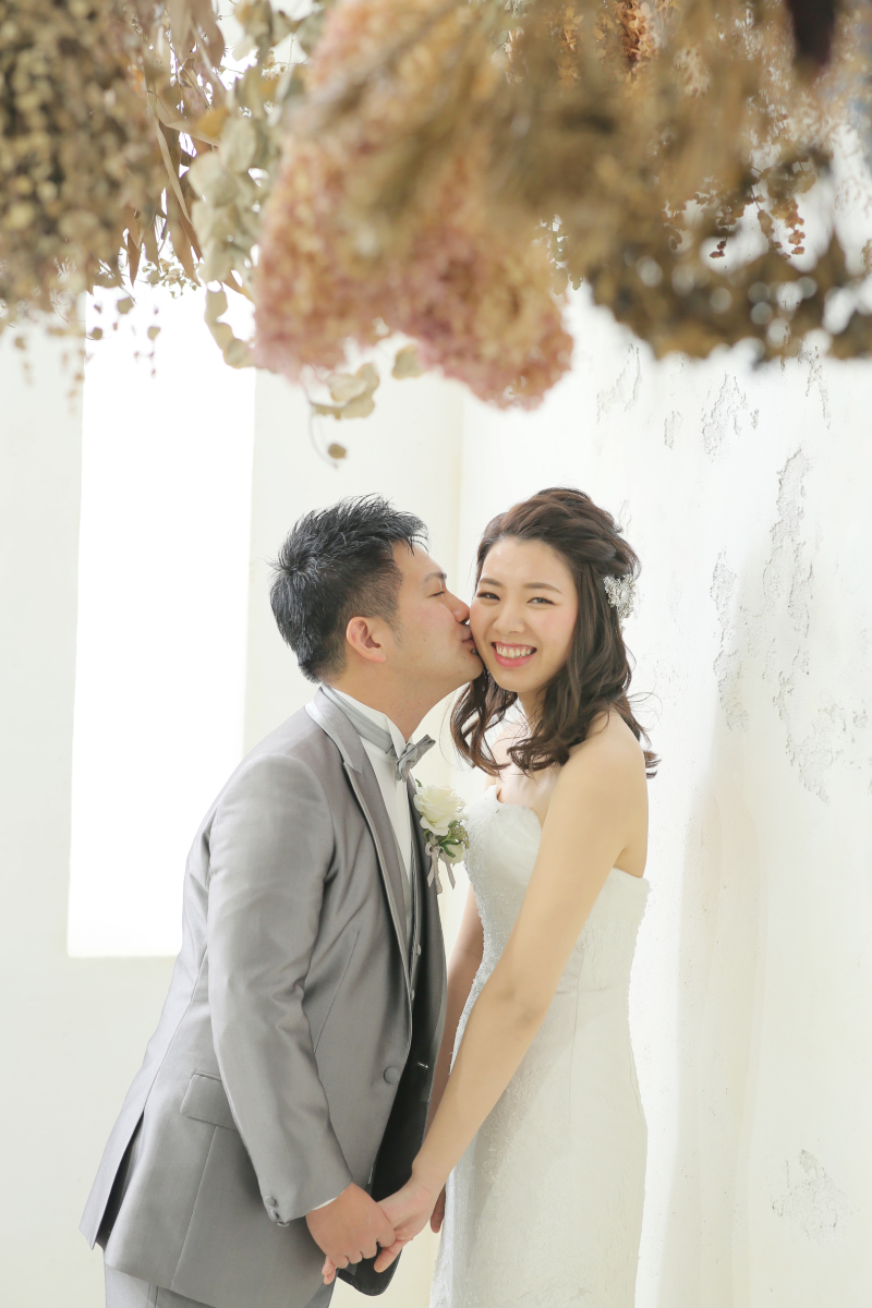 ドライフラワーの背景で