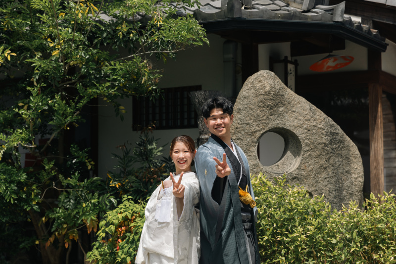 最後はお二人でピースサイン！