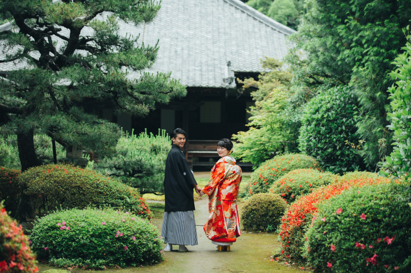お庭での一枚♪