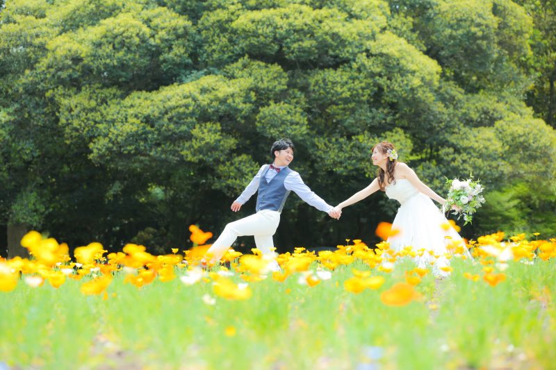 お花に囲まれて。