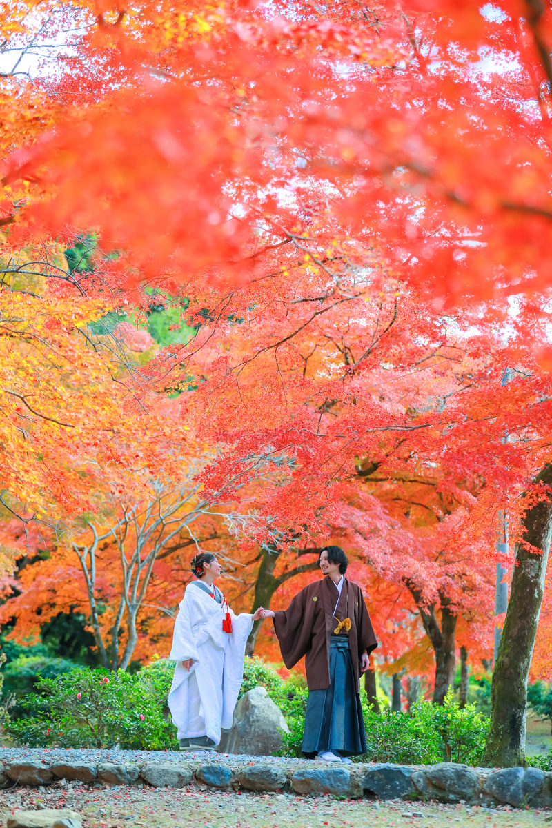 紅葉のとても綺麗な京都嵐山で。