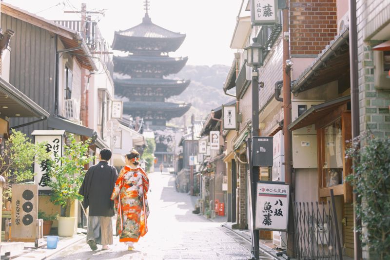 京都のシンボルマーク！五重塔と一緒に撮影！