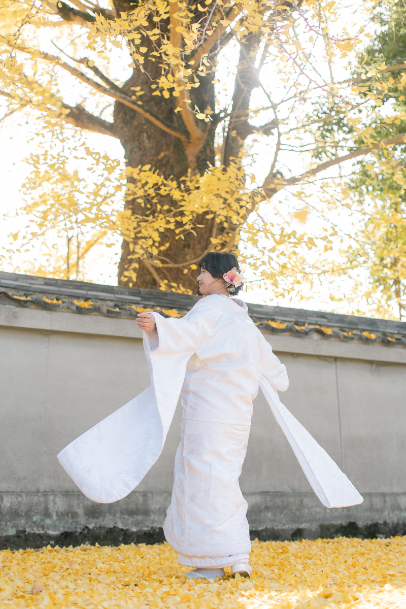 秋のもう一人の主役ともいえるイチョウの木の下で