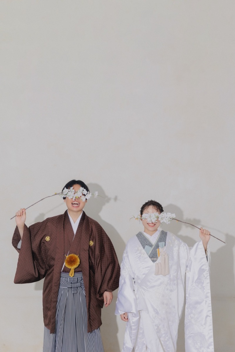 撮影後はスタジオに戻って和装に衣装チェンジ。