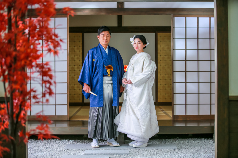 白無垢と紅葉で♩
