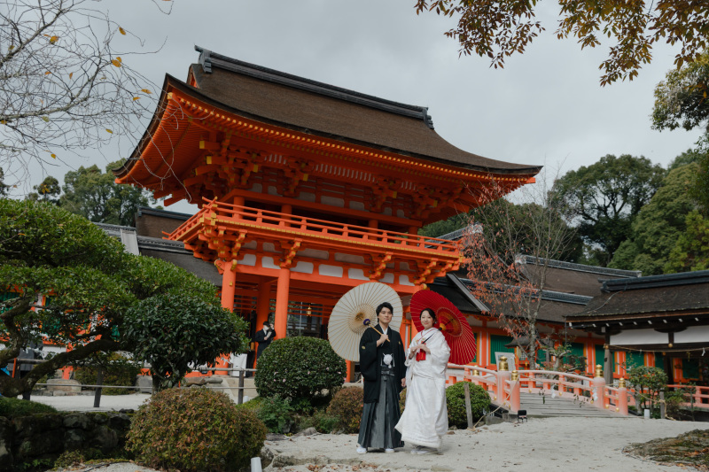 和傘を使ったショットも