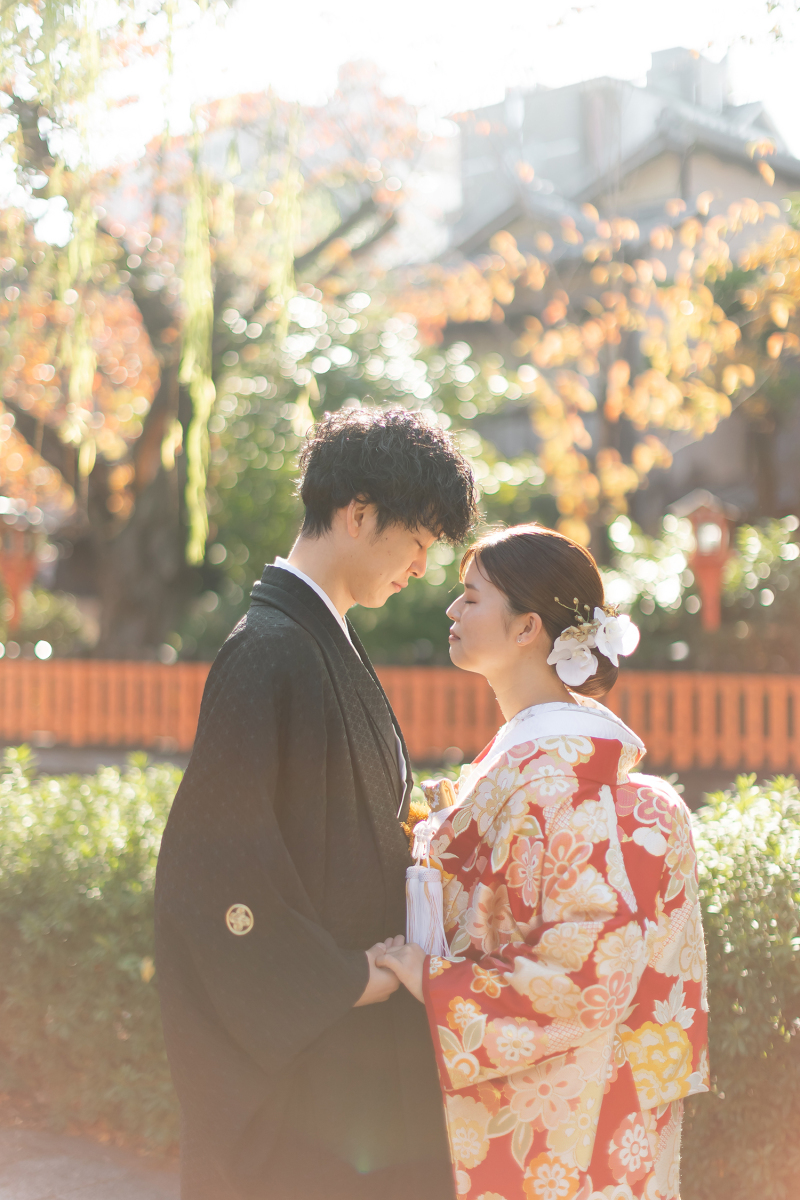 お二人そっと寄り添って。