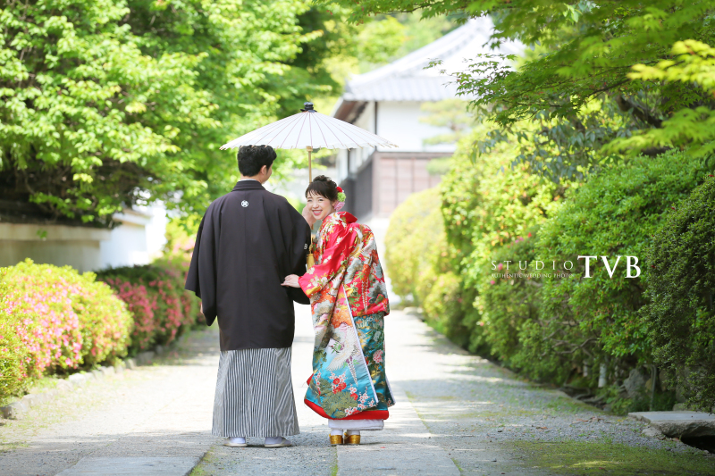 鮮やかな緑の中で