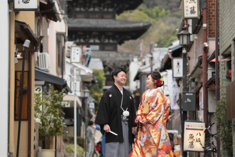 京都の街並みで