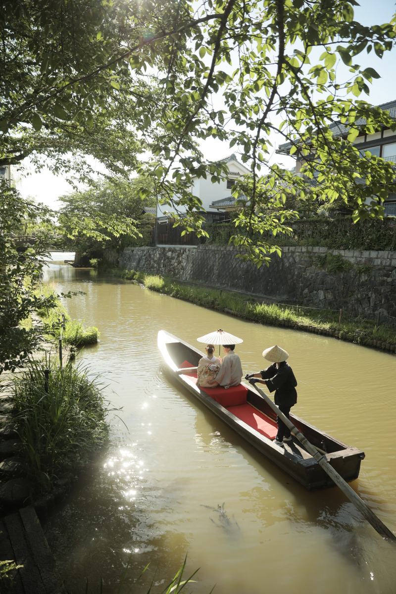 琵琶湖とつながる八幡堀で