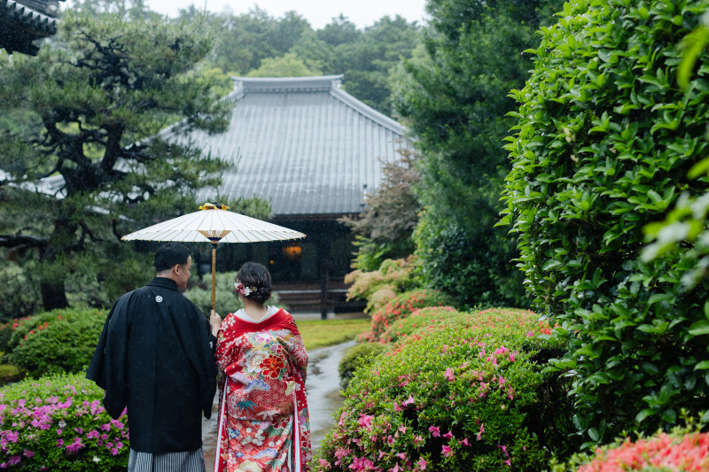 雨の日の京都で