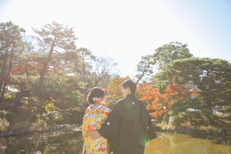 日本庭園風の造園が、お二人をお出迎え!