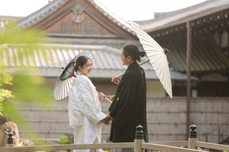 庭園の橋の上で・・・