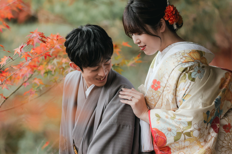 梅小路公園で紅葉和装前撮り