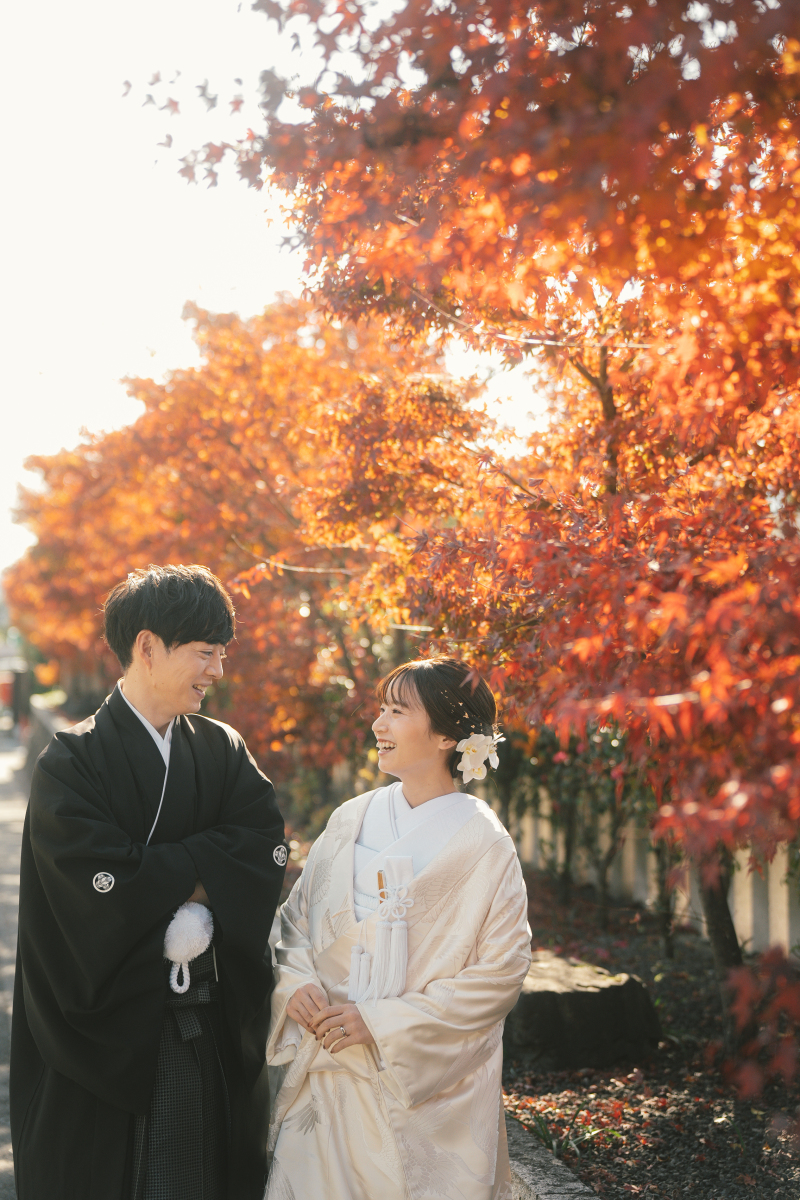 京都の紅葉を堪能しながらの前撮り撮影♪