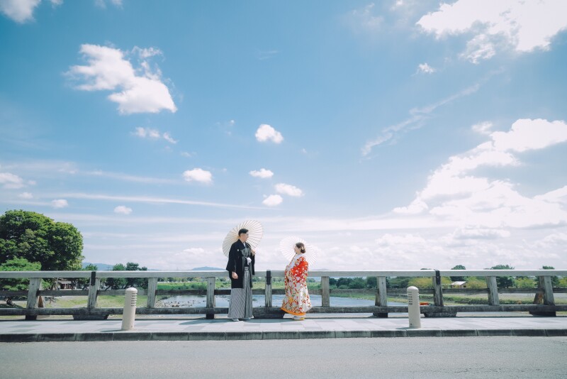 晴れの日の渡月橋