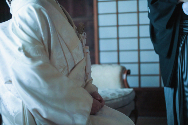 色打掛から白無垢にお着替えして。