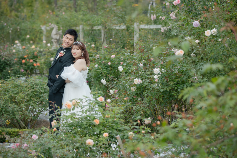 さらに足を運ぶと、色とりどりのバラが