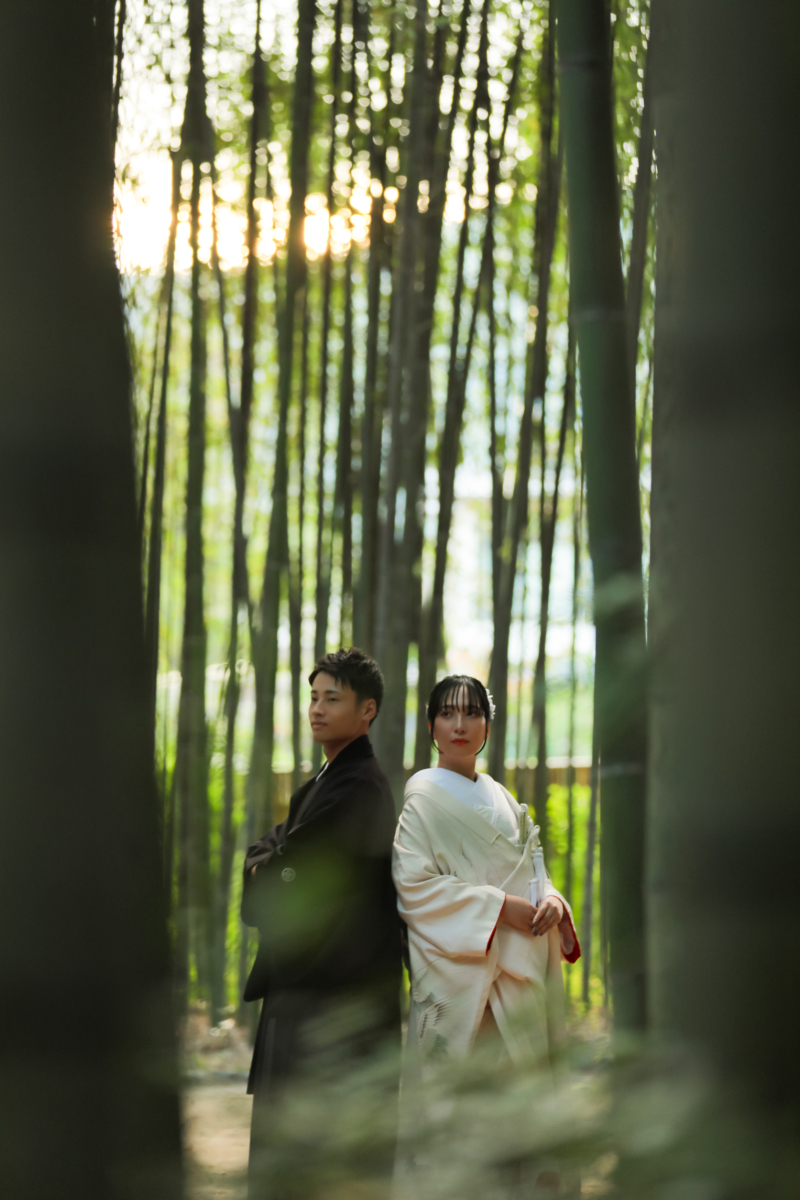 竹林でかっこよく