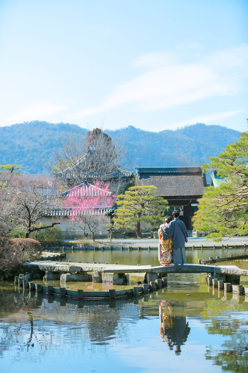 美しい日本庭園で。