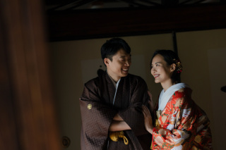 小雨の立本寺でフォトウェディング