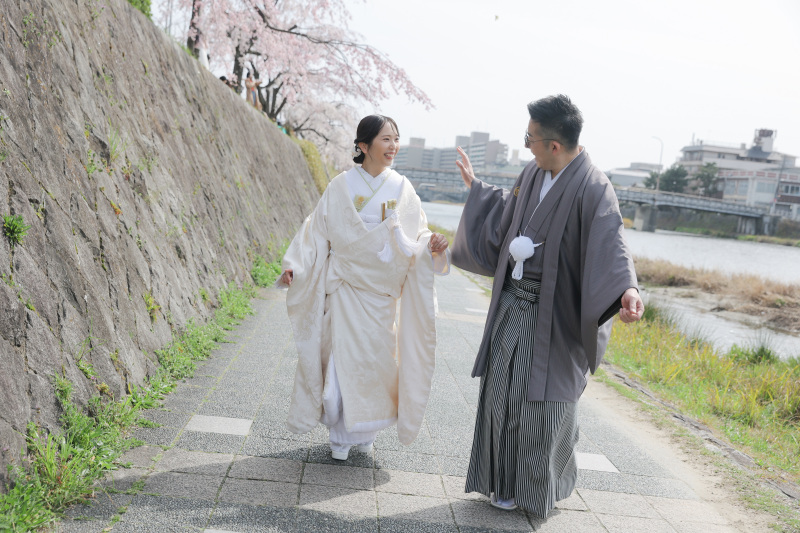 桜のきれいな散歩道で