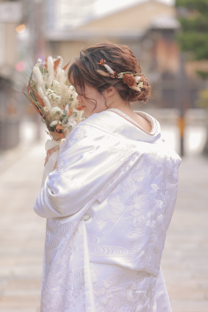 新婦様の白無垢姿を美しく写した１枚