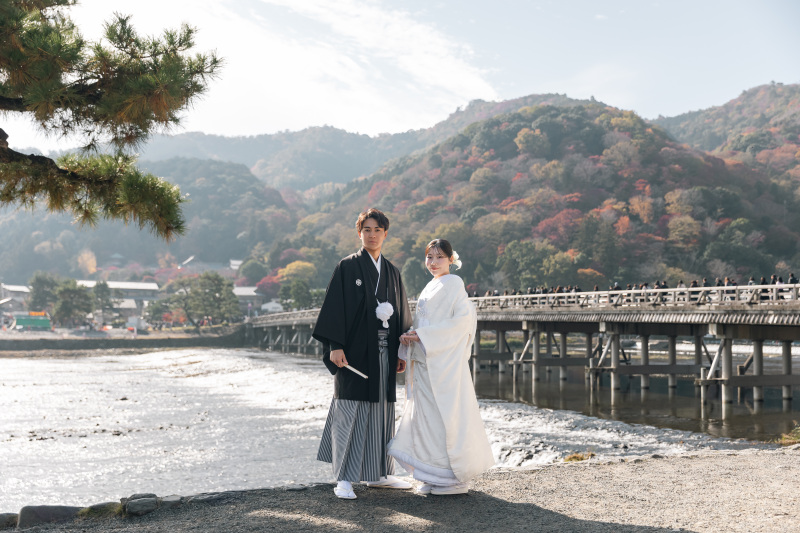 渡月橋で締めくくり