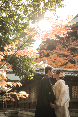 秋。紅葉。京都で和装前撮りは素敵です！