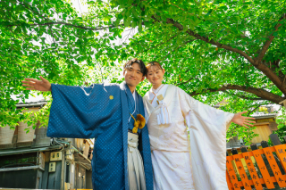 夏の祇園と八坂の塔でフォト絵ディング